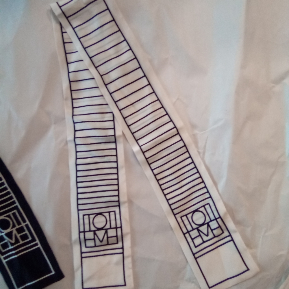 Signature stripe 100% silk scarf